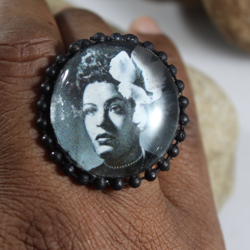 Handmade Adjustable Billie Holiday ring